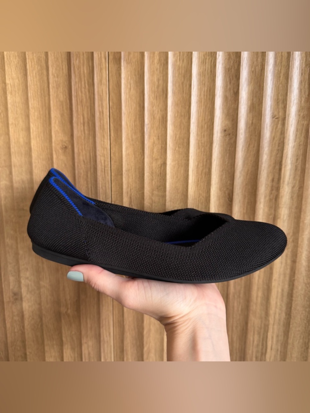 ROTHYS Round Toe Black Ballet Flat Shoes - Picture 2 of 6